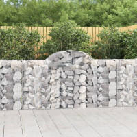 Produktbild för Gabion bågformad 200x30x100/120 cm galvaniserat järn