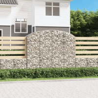 Produktbild för Gabion bågformad 200x50x160/180 cm galvaniserat järn