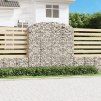 Produktbild för Gabion bågformad 200x50x200/220 cm galvaniserat järn