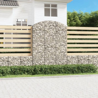 Produktbild för Gabion bågformad 150x50x200/220 cm galvaniserat järn