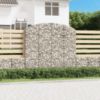 Produktbild för Gabion bågformad 200x30x180/200 cm galvaniserat järn