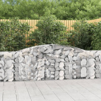 Produktbild för Gabion bågformad 400x30x100/120 cm galvaniserat järn