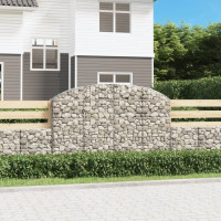 Produktbild för Gabion bågformad 200x30x120/140 cm galvaniserat järn