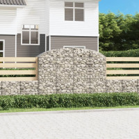 Produktbild för Gabion bågformad 200x50x140/160 cm galvaniserat järn