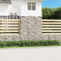 Produktbild för Gabion bågformad 150x50x180/200 cm galvaniserat järn