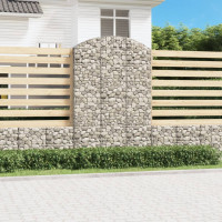 Produktbild för Gabion bågformad 150x50x220/240 cm galvaniserat järn