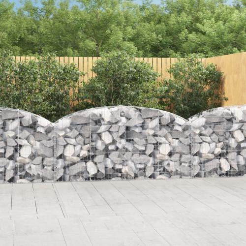 vidaXL Gabion bågformad 200x50x80/100 cm galvaniserat järn