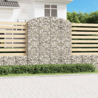 Produktbild för Gabion bågformad 200x30x220/240 cm galvaniserat järn