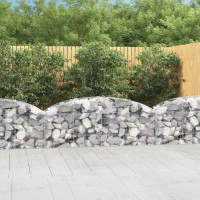 Produktbild för Gabion bågformad 200x50x60/80 cm galvaniserat järn