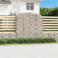 Produktbild för Gabion bågformad 200x30x200/220 cm galvaniserat järn