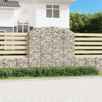 Produktbild för Gabion bågformad 200x50x180/200 cm galvaniserat järn