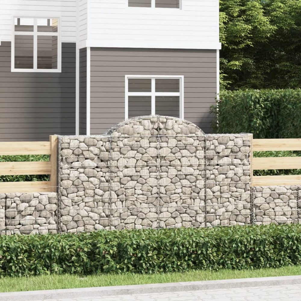 Produktbild för Gabion bågformad 200x30x120/140 cm galvaniserat järn
