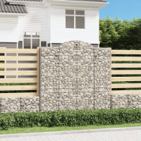 Produktbild för Gabion bågformad 200x30x200/220 cm galvaniserat järn