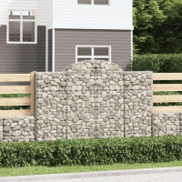 Produktbild för Gabion bågformad 200x30x140/160 cm galvaniserat järn