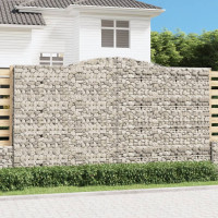 Produktbild för Gabion bågformad 400x50x220/240 cm galvaniserat järn