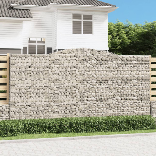 vidaXL Gabion bågformad 400x30x200/220 cm galvaniserat järn