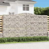 Produktbild för Gabion bågformad 400x30x220/240 cm galvaniserat järn