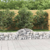 Produktbild för Gabion bågformad 200x30x40/60 cm galvaniserat järn