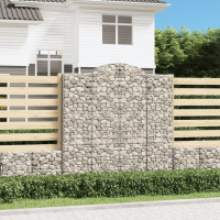 Produktbild för Gabion bågformad 200x50x200/220 cm galvaniserat järn