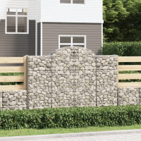 Produktbild för Gabion bågformad 200x50x140/160 cm galvaniserat järn