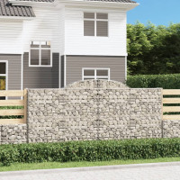 Produktbild för Gabion bågformad 300x50x140/160 cm galvaniserat järn