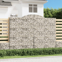 Produktbild för Gabion bågformad 300x30x220/240 cm galvaniserat järn