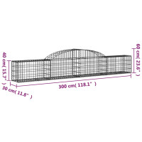 Produktbild för Gabion bågformad 300x30x40/60 cm galvaniserat järn