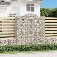 Produktbild för Gabion bågformad 200x50x220/240 cm galvaniserat järn