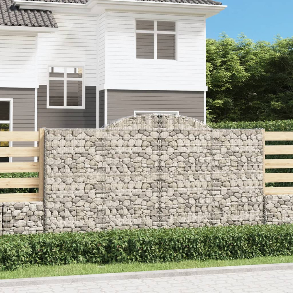 Produktbild för Gabion bågformad 300x30x160/180 cm galvaniserat järn