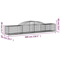 Produktbild för Gabion bågformad 300x50x40/60 cm galvaniserat järn