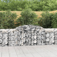 Produktbild för Gabion bågformad 300x50x80/100 cm galvaniserat järn