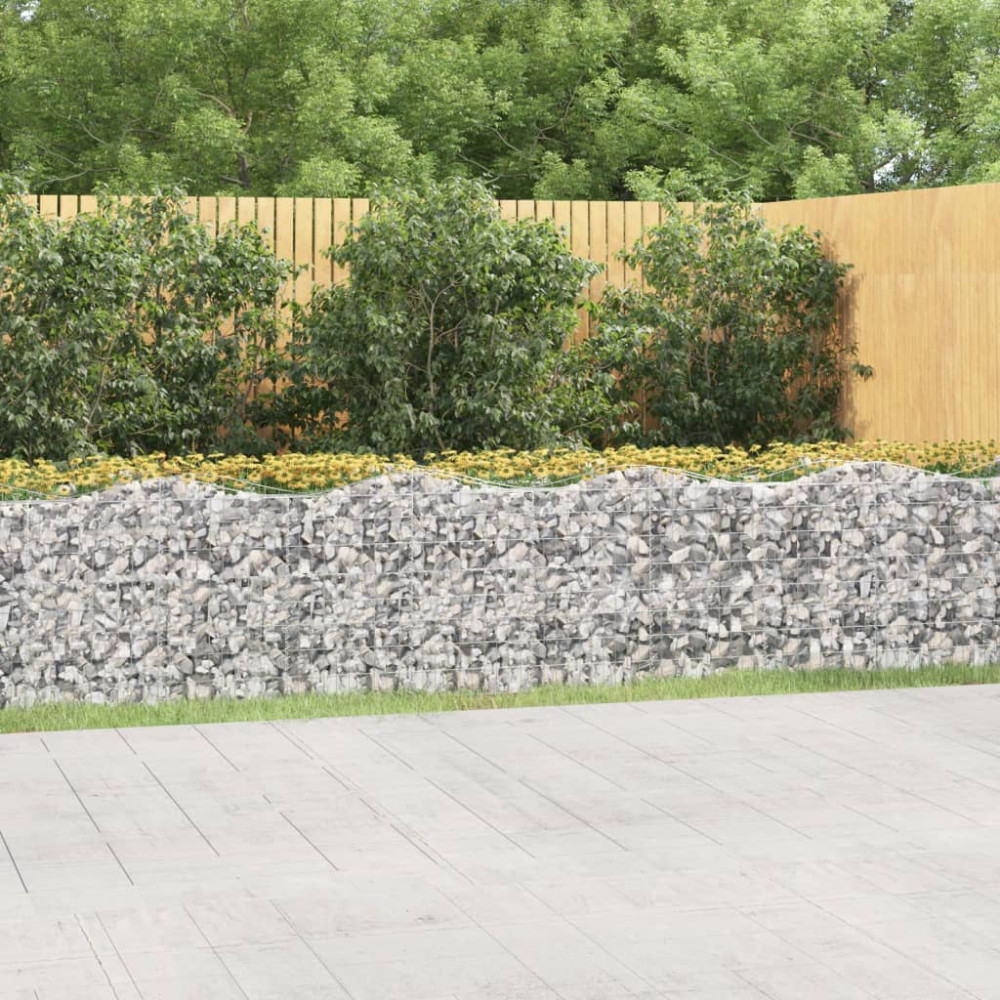 Produktbild för Upphöjd planteringsgabion 600x100x100 cm galvaniserat järn