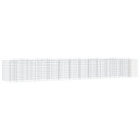 Produktbild för Upphöjd planteringsgabion 600x100x100 cm galvaniserat järn