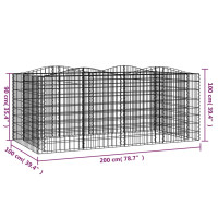 Produktbild för Upphöjd planteringsgabion 200x100x100 cm galvaniserat järn