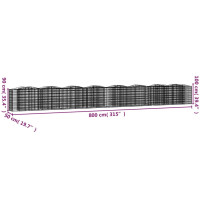 Produktbild för Upphöjd planteringsgabion 800x50x100 cm galvaniserat järn