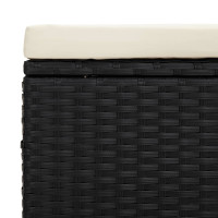 Produktbild för Fotpall med kudde svart 40x30x40 cm konstrotting