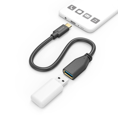 Hama Adapter Cable USB OTG USB-C to USB-A Black 0.15cm