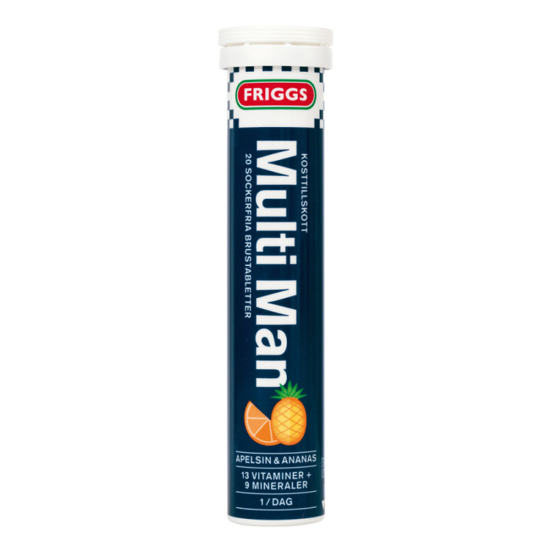 Produktbild för Vitamin Man Brustablett Apelsin & Ananas 20ST
