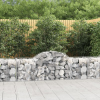 Produktbild för Gabion bågformad 200x50x60/80 cm galvaniserat järn