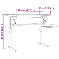 Produktbild för Ritbord ek och grå 110x53x(58-87) cm konstruerat trä & stål