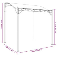 Miniatyr av produktbild för Paviljong gräddvit 2x2,3 m 180 g/m² tyg och stål