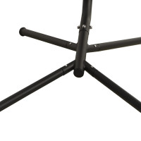 Produktbild för Trädgårdsgunga med dyna mörkgrå oxfordtyg&stål