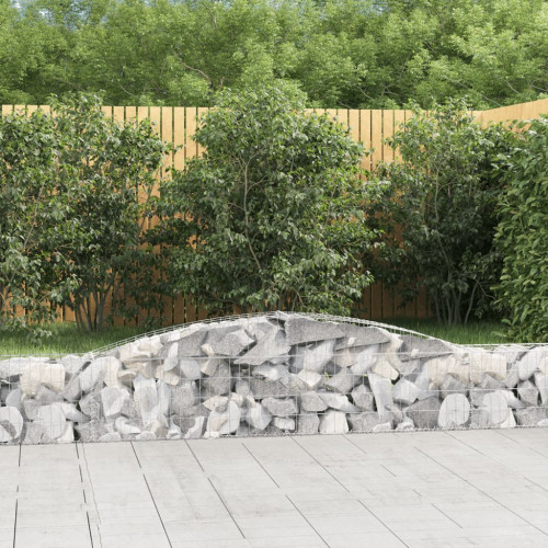 vidaXL Gabion bågformad 400x30x40/60 cm galvaniserat järn