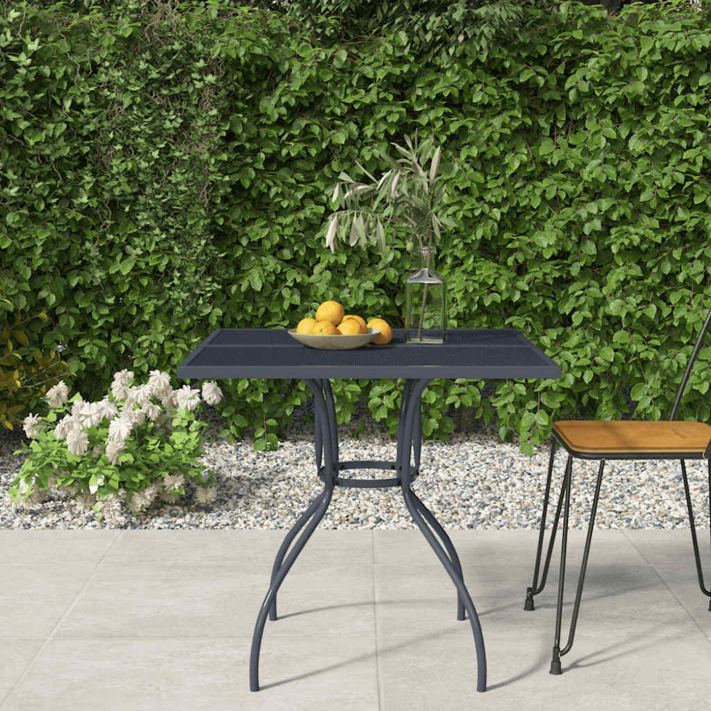 Produktbild för Trädgårdsbord antracit 80x80x72,5 cm stålnät