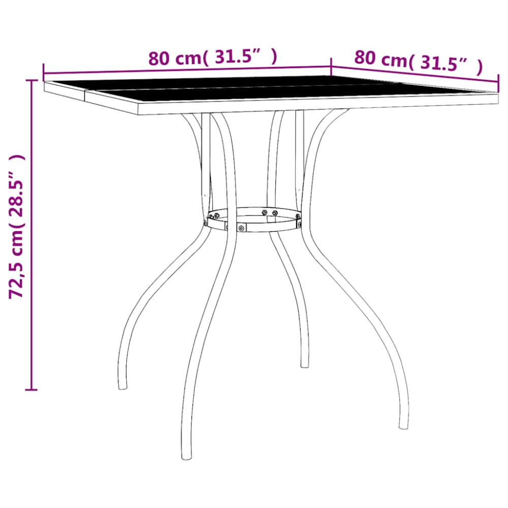 Produktbild för Trädgårdsbord antracit 80x80x72,5 cm stålnät