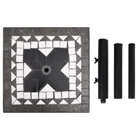 Miniatyr av produktbild för Parasollfot svart och vit fyrkantig 12 kg