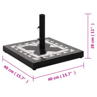 Miniatyr av produktbild för Parasollfot svart och vit fyrkantig 12 kg
