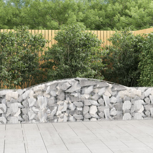 vidaXL Gabion bågformad 400x30x60/80 cm galvaniserat järn