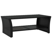 Produktbild för Soffbord svart 100x50x40 cm konstrotting