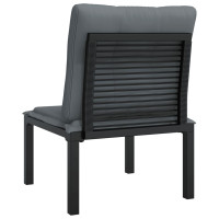 Produktbild för Trädgårdsstol med dynor svart och grå konstrotting